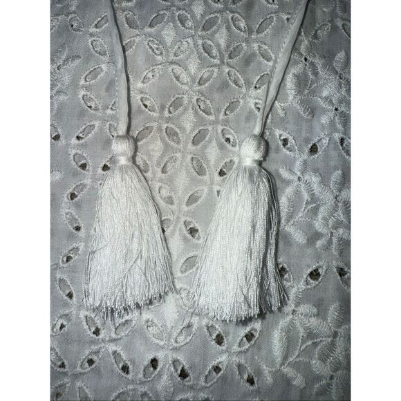 Johnny Was White Eyelet Blouse with Bell Sleeves Size XS - Picture 6 of 11